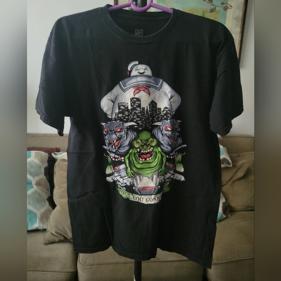 Tee Fury Ghostbusters Medium Sized "Who are you going to call" Black Graphic Tee - Picture 1 of 4